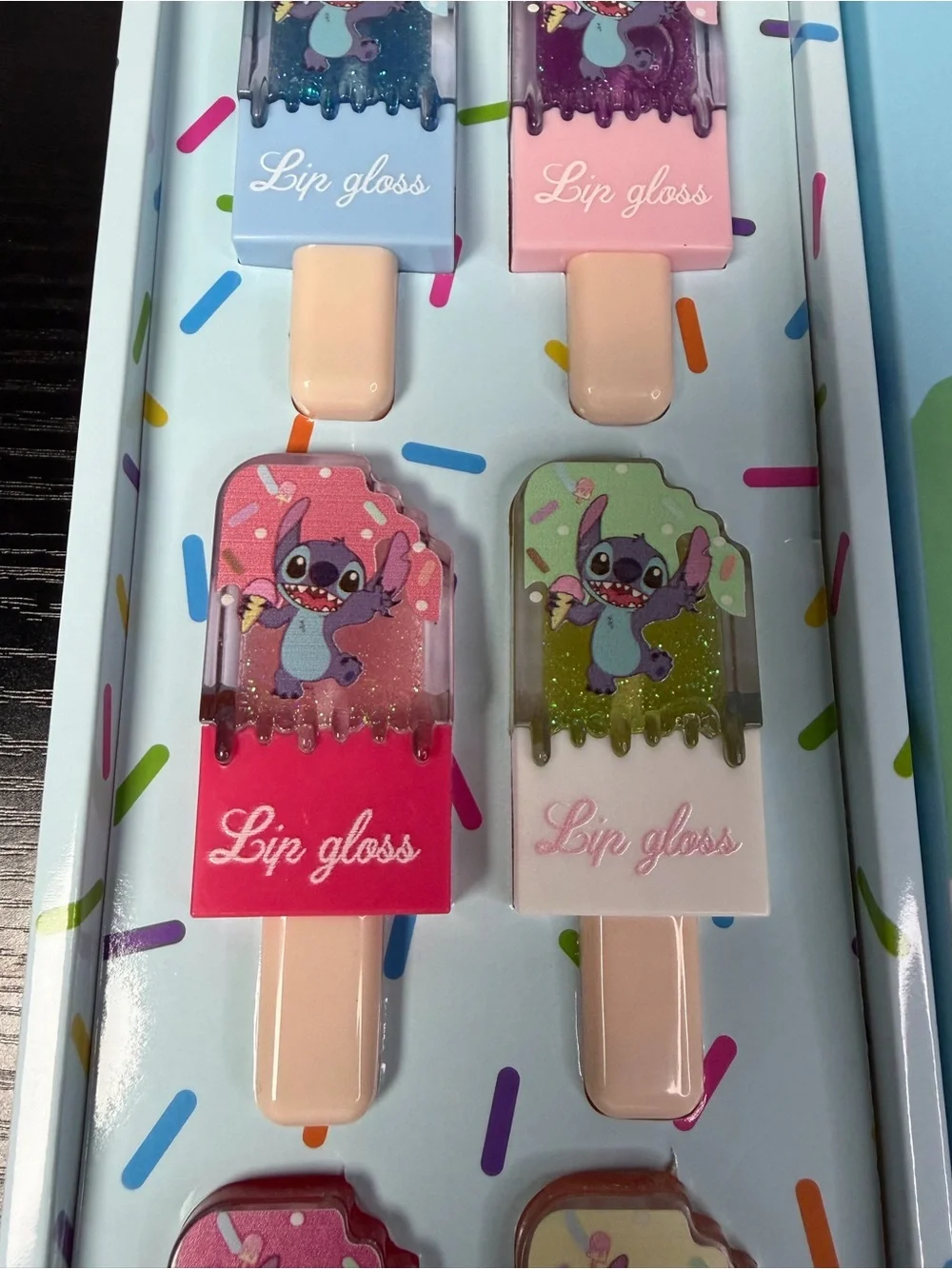 Stitch Lip Gloss with Ice Cream Shaped Bottt - Blue & White
